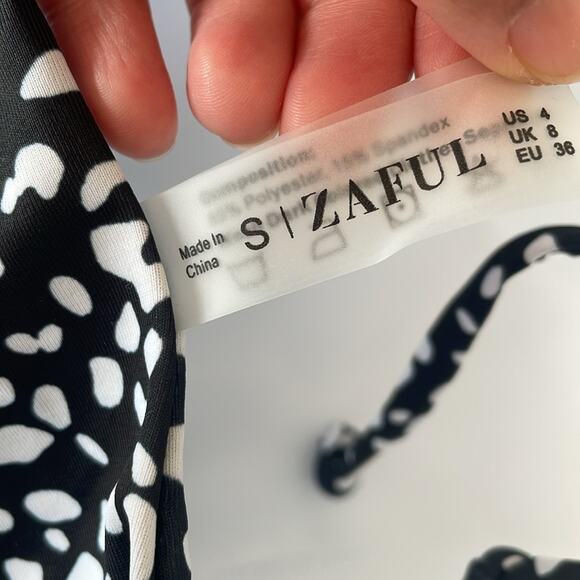 Zaful Black & White Bikini Set NWT Sz Small - Picture 3 of 3